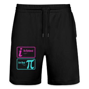 Mathematics - Stanley/Stella Trainer Unisex Organic Jogging Shorts - black - Front - Nik (191cm) & Marisol (170cm)