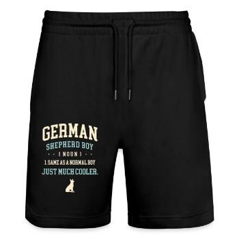 Berger allemand Garçon Identique À Un Garçon Normal Juste Beaucoup - Short de jogging bio TRAINER Stanley/Stella unisexe - noir - Devant - Nik (191cm) & Marisol (170cm)