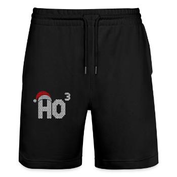 Ho Cubed Funny Christmas Math Teacher Ho Ho Ho - Stanley/Stella Unisex Bio Joggingshorts Trainer  - Schwarz - Vorne - Nik (191cm) & Marisol (170cm)