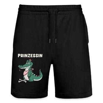 Carnaval Princesse Crocodile Cologne Alaaf Drôle - Short de jogging bio TRAINER Stanley/Stella unisexe - noir - Devant - Nik (191cm) & Marisol (170cm)