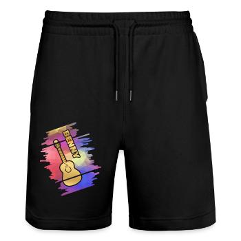 Geschenk für Benny - Stanley/Stella Unisex Bio Joggingshorts Trainer  - Schwarz - Vorne - Nik (191cm) & Marisol (170cm)