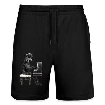 Pudel - Stanley/Stella Unisex Bio Joggingshorts Trainer  - Schwarz - Vorne - Nik (191cm) & Marisol (170cm)