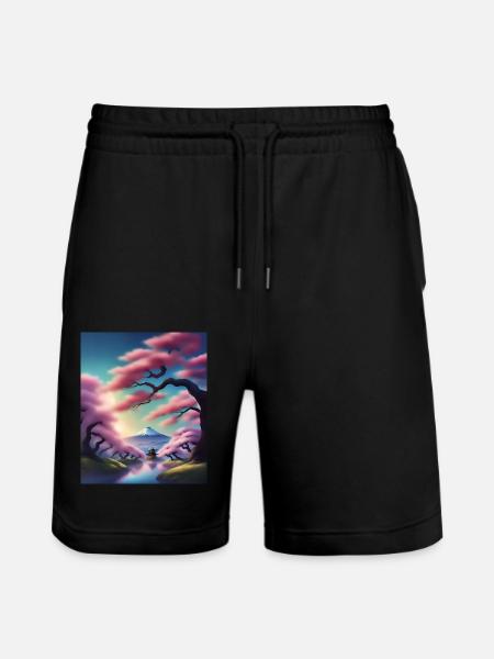 Fuji mountain in Japan - Stanley/Stella Trainer Unisex Organic Jogging Shorts - black
