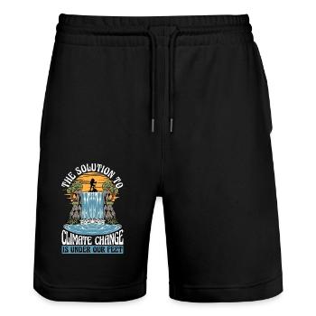 Environmental Scientist The Solution Agriculturist - Stanley/Stella Unisex Bio Joggingshorts Trainer  - Schwarz - Vorne - Nik (191cm) & Marisol (170cm)