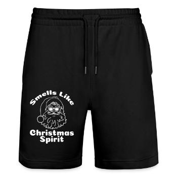 Smell Like Christmas Spirit Shirt Santa Claus Gift - Stanley/Stella Unisex Bio Joggingshorts Trainer  - Schwarz - Vorne - Nik (191cm) & Marisol (170cm)