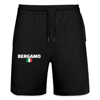 Bergamo Italien Italienische Flagge Italiener - Stanley/Stella Unisex Bio Joggingshorts Trainer  - Schwarz - Vorne - Nik (191cm) & Marisol (170cm)