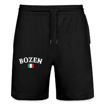 Bozen Italien Italienische Flagge Italiener - Stanley/Stella Unisex Bio Joggingshorts Trainer  - Schwarz - Vorne - Nik (191cm) & Marisol (170cm)