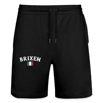 Brixen Italie Drapeau italien Italien - Short de jogging bio TRAINER Stanley/Stella unisexe - noir - Devant - Nik (191cm) & Marisol (170cm)