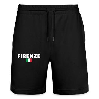 Florence Italie Drapeau italien Italien - Short de jogging bio TRAINER Stanley/Stella unisexe - noir - Devant - Nik (191cm) & Marisol (170cm)