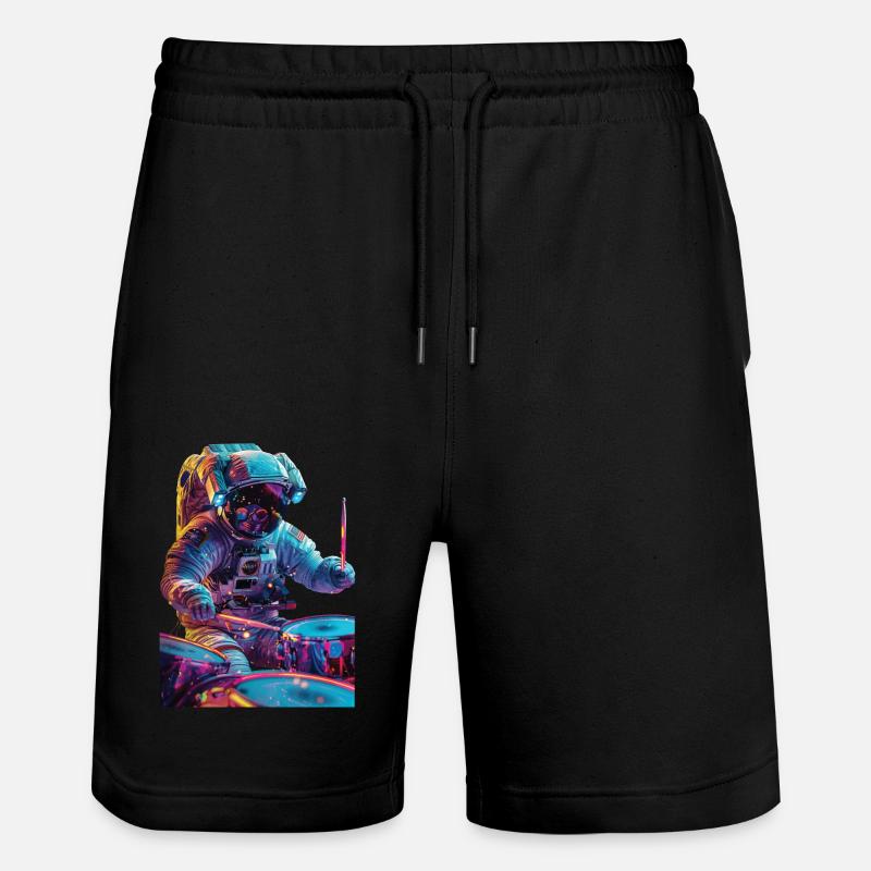Astronaut Trommeln - Stanley/Stella Unisex Bio Joggingshorts Trainer  - Schwarz
