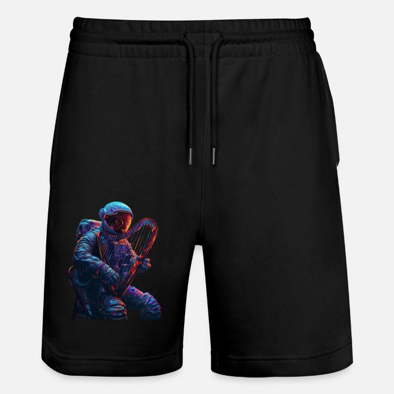 Astronaut Harfe - Stanley/Stella Unisex Bio Joggingshorts Trainer  - Schwarz