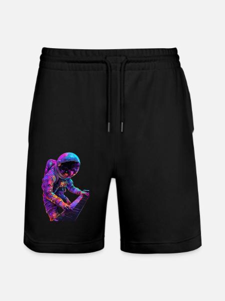 Astronaut Piano - Stanley/Stella Trainer Unisex Organic Jogging Shorts - black