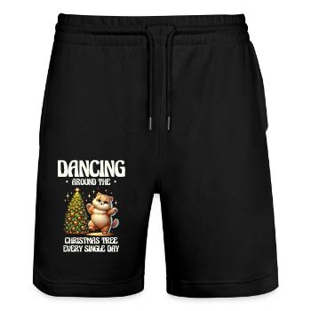 Jeden Feiertag um den Weihnachtsbaum tanzen - Stanley/Stella Unisex Bio Joggingshorts Trainer  - Schwarz - Vorne - Nik (191cm) & Marisol (170cm)