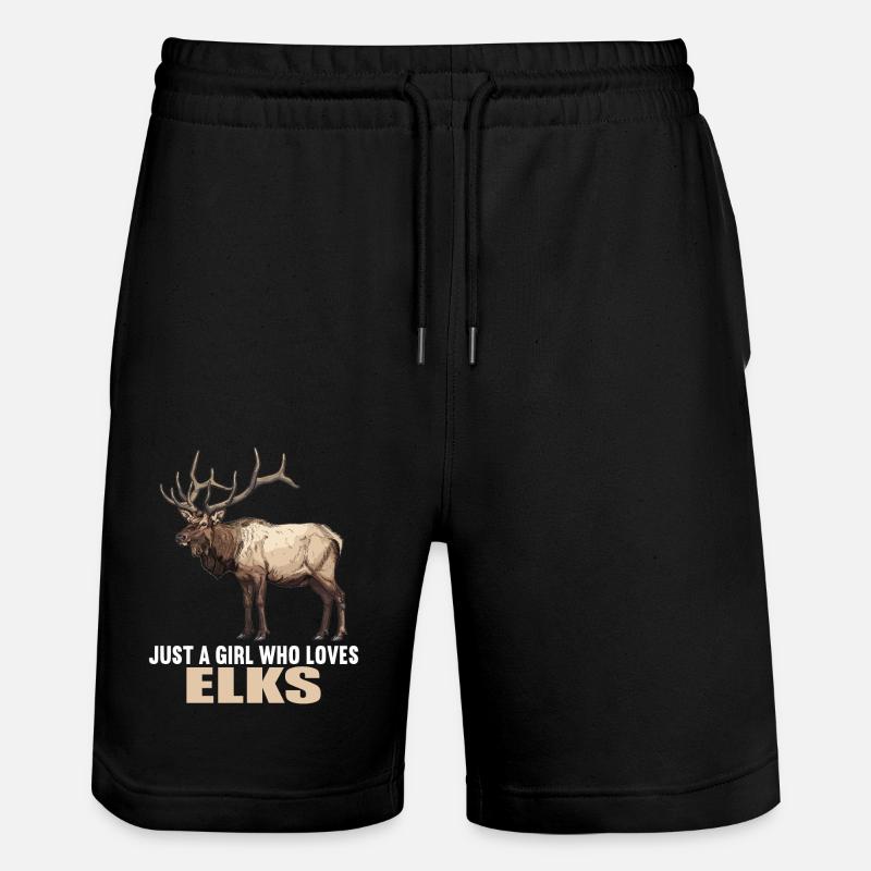 Elche Elch - Stanley/Stella Unisex Bio Joggingshorts Trainer - Schwarz