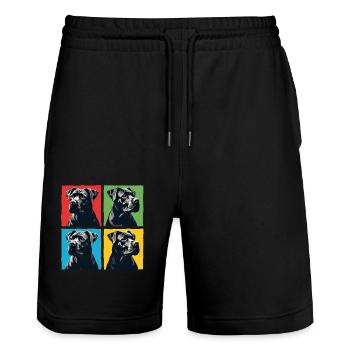 Cane Corso für einen Cane Corso Besitzer - Stanley/Stella Unisex Bio Joggingshorts Trainer  - Schwarz - Vorne - Nik (191cm) & Marisol (170cm)