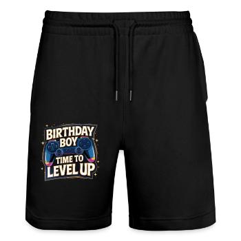 Birthday Boy Time to Level Up Birthday Gamer Boys - Short de jogging bio TRAINER Stanley/Stella unisexe - noir - Devant - Nik (191cm) & Marisol (170cm)