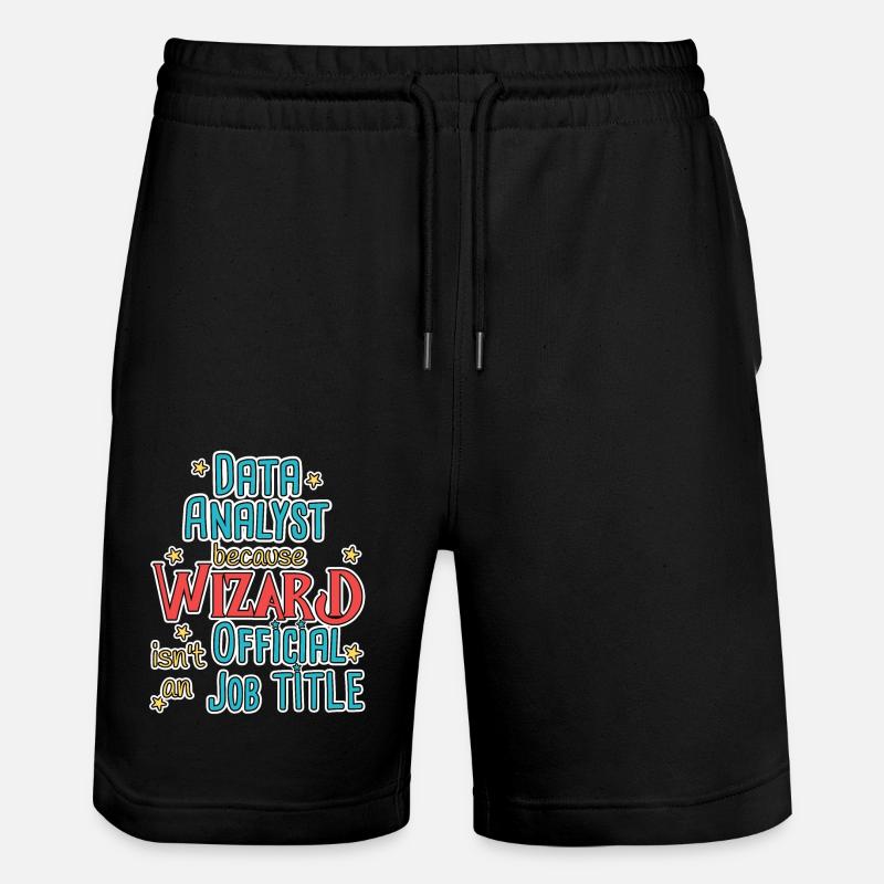 Data Analyst Wizard - Stanley/Stella Trainer Unisex Organic Jogging Shorts - black