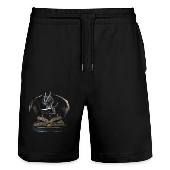 Eleganter schwarzer Drache – Epischer Drachen - Stanley/Stella Unisex Bio Joggingshorts Trainer  - Schwarz - Vorne - Nik (191cm) & Marisol (170cm)
