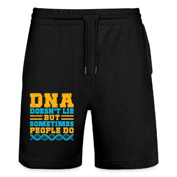 Forensic Science Major DNA Doesn´t Lie Forensics - Stanley/Stella Unisex Bio Joggingshorts Trainer  - Schwarz - Vorne - Nik (191cm) & Marisol (170cm)