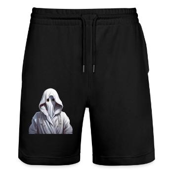 SPIRIT - Stanley/Stella Trainer Unisex Organic Jogging Shorts - black - Front - Nik (191cm) & Marisol (170cm)