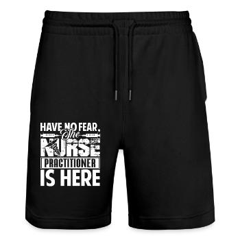 Have No Fear The Nurse Practitioner Is Here - Stanley/Stella Trainer Unisex Organic Jogging Shorts - black - Front - Nik (191cm) & Marisol (170cm)