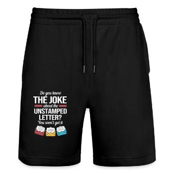Postbote - Stanley/Stella Unisex Bio Joggingshorts Trainer  - Schwarz - Vorne - Nik (191cm) & Marisol (170cm)