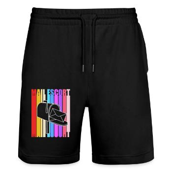 Postbote - Stanley/Stella Unisex Bio Joggingshorts Trainer  - Schwarz - Vorne - Nik (191cm) & Marisol (170cm)