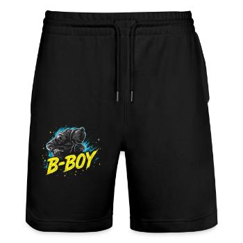B-Boy Breakdance Breakdancer Hip Hop urbain - Short de jogging bio TRAINER Stanley/Stella unisexe - noir - Devant - Nik (191cm) & Marisol (170cm)