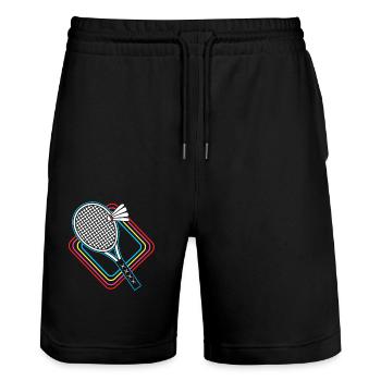 Badminton - Stanley/Stella Unisex Bio Joggingshorts Trainer  - Schwarz - Vorne - Nik (191cm) & Marisol (170cm)