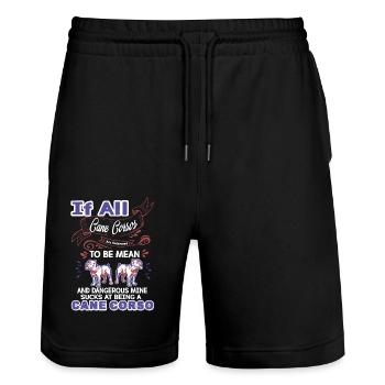 If All Cane Corso Are Supposed To Be Mean - Stanley/Stella Trainer Unisex Organic Jogging Shorts - black - Front - Nik (191cm) & Marisol (170cm)