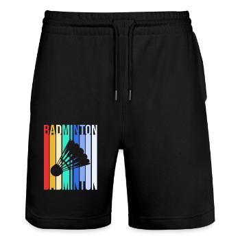 Badminton - Stanley/Stella Unisex Bio Joggingshorts Trainer  - Schwarz - Vorne - Nik (191cm) & Marisol (170cm)