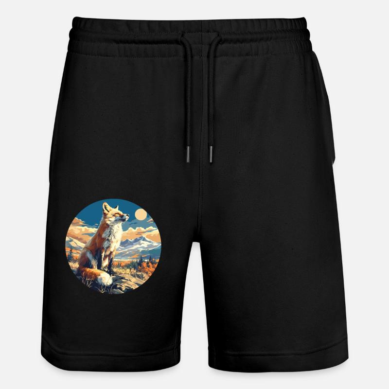 Foxes Fox - Stanley/Stella Trainer Unisex Organic Jogging Shorts - black