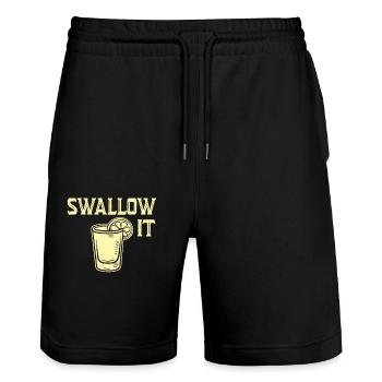 Avalez-le Verre à liqueur de citron Humour Dire - Short de jogging bio TRAINER Stanley/Stella unisexe - noir - Devant - Nik (191cm) & Marisol (170cm)