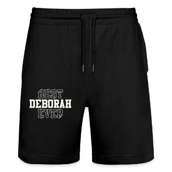 Best Deborah Ever Personalized Name Deborah - Stanley/Stella Trainer Unisex Organic Jogging Shorts - black - Front - Nik (191cm) & Marisol (170cm)
