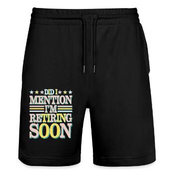Did I Mention I'm Retiring Soon 5 - Stanley/Stella Unisex Bio Joggingshorts Trainer  - Schwarz - Vorne - Nik (191cm) & Marisol (170cm)