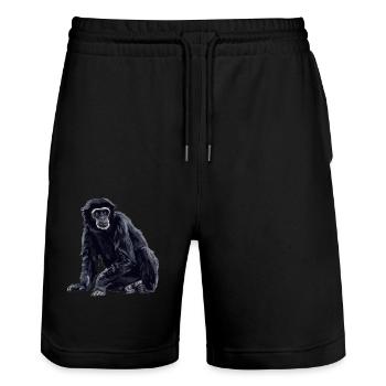 Gibbons Gibbon - Stanley/Stella Unisex Bio Joggingshorts Trainer  - Schwarz - Vorne - Nik (191cm) & Marisol (170cm)