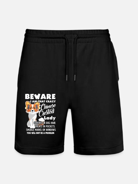 Chinese Crested Lady - Stanley/Stella Trainer Unisex Organic Jogging Shorts - black