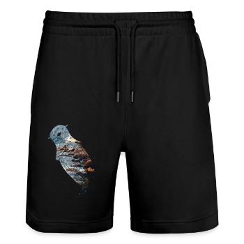 Otter River - Stanley/Stella Trainer Unisex Organic Jogging Shorts - black - Front - Nik (191cm) & Marisol (170cm)