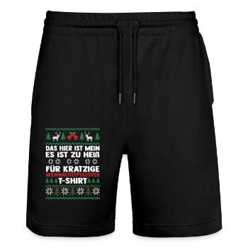 Santa Claus Christmas Ugly Christmas - Stanley/Stella Trainer Unisex Organic Jogging Shorts - black - Front - Nik (191cm) & Marisol (170cm)