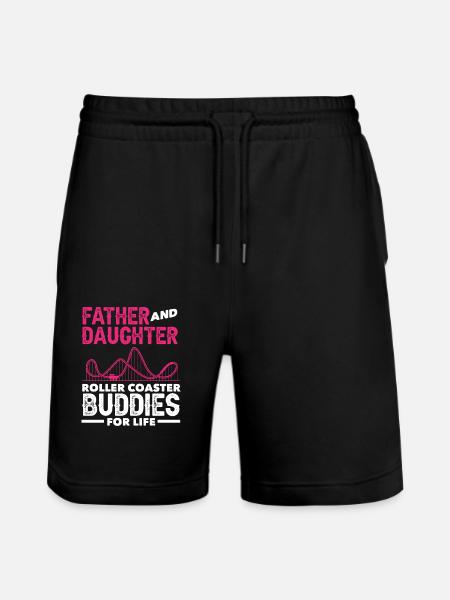Roller Coaster Father And Daughter Friends - Stanley/Stella Trainer Unisex Organic Jogging Shorts - black