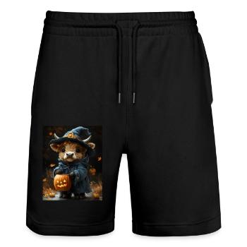 Halloween Cadeau Femmes Vache Hommes Enfants Décoration - Short de jogging bio TRAINER Stanley/Stella unisexe - noir - Devant - Nik (191cm) & Marisol (170cm)