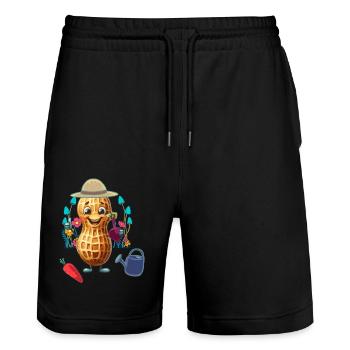 peanut nature garden gardener gardener farmer vegetables - Stanley/Stella Trainer Unisex Organic Jogging Shorts - black - Front - Nik (191cm) & Marisol (170cm)