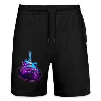 Guitare - Short de jogging bio TRAINER Stanley/Stella unisexe - noir - Devant - Nik (191cm) & Marisol (170cm)