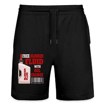Kostenlose Blinkerflüssigkeit Mit Ölwechsel - Stanley/Stella Unisex Bio Joggingshorts Trainer  - Schwarz - Vorne - Nik (191cm) & Marisol (170cm)