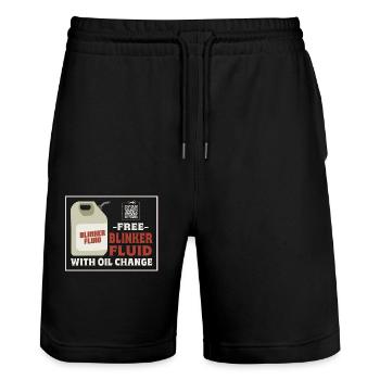 Kostenlose Blinkerflüssigkeit mit Ölwechsel – - Stanley/Stella Unisex Bio Joggingshorts Trainer  - Schwarz - Vorne - Nik (191cm) & Marisol (170cm)