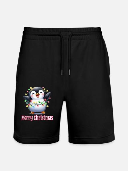Mignon Pingouin Noël Joyeux Noël - Short de jogging bio TRAINER Stanley/Stella unisexe - noir