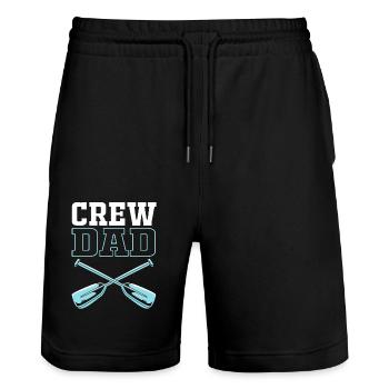 Ruderteam Rudern Ruder Ruderboot Ruderer - Stanley/Stella Unisex Bio Joggingshorts Trainer  - Schwarz - Vorne - Nik (191cm) & Marisol (170cm)