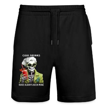 COOL DRINKS HAVE ALWAYS BEEN MINE - Stanley/Stella Unisex Bio Joggingshorts Trainer  - Schwarz - Vorne - Nik (191cm) & Marisol (170cm)