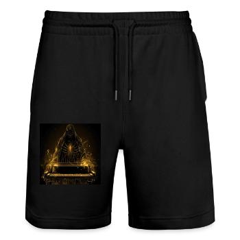 Klavier - Stanley/Stella Unisex Bio Joggingshorts Trainer  - Schwarz - Vorne - Nik (191cm) & Marisol (170cm)