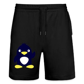 Mignon pingouin agitant l’Antarctique Pôle Sud Animal oiseau - Short de jogging bio TRAINER Stanley/Stella unisexe - noir - Devant - Nik (191cm) & Marisol (170cm)
